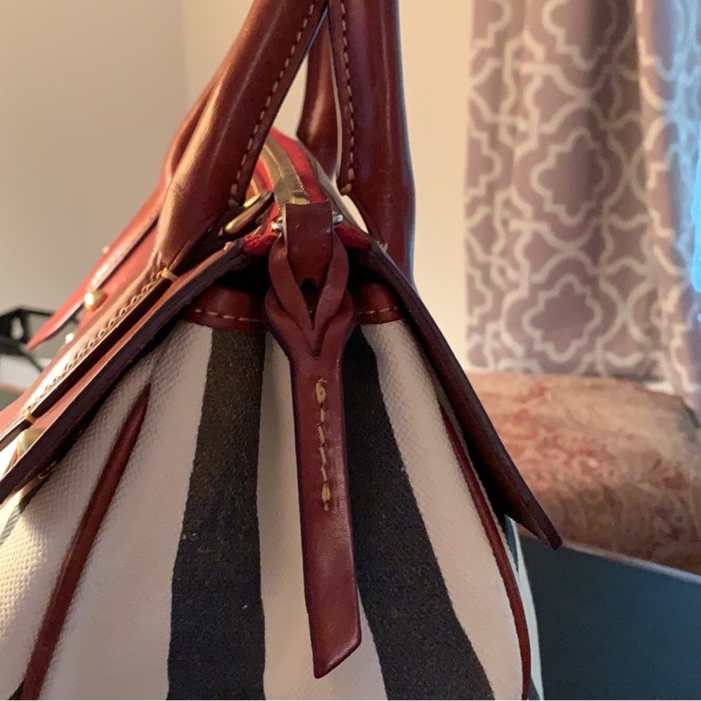 Dooney & Bourke Zebra Print Wilson Canvas & Leath… - image 5